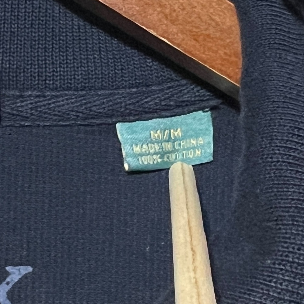 Tommy Bahama Relax Mens Dark Blue Quarter Zip Pullover Sweater Size M 100%cotton - Picture 3 of 11